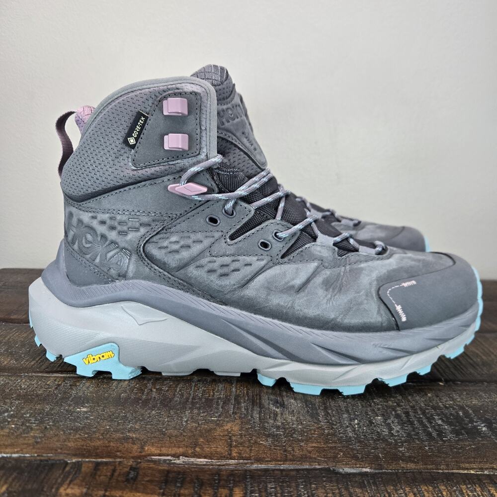 Hoka One One Kaha 2 GTX Womens Size 9.5 B Running Shoes Hiking Gray Blue